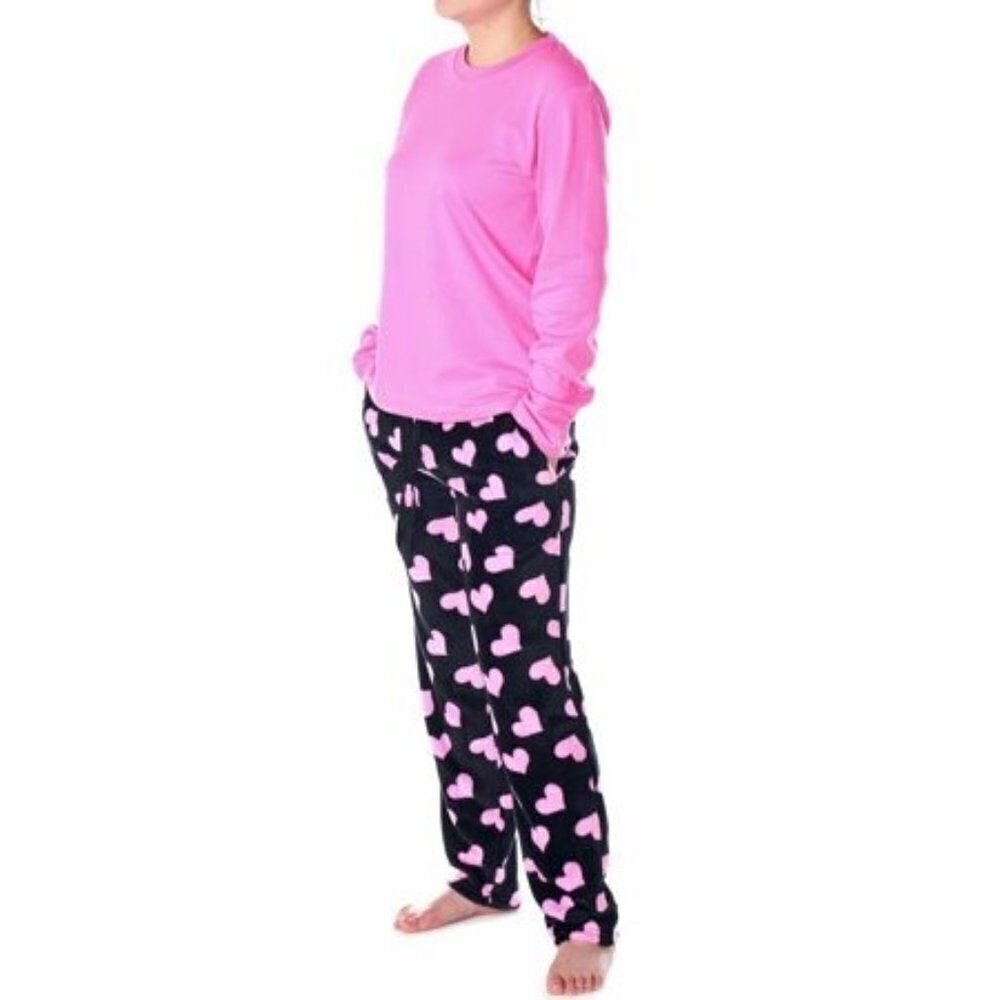 Pajama Set Long Sleeve Shirt and Polar Fleece Pants Sleepwear | Alpine Swiss | L